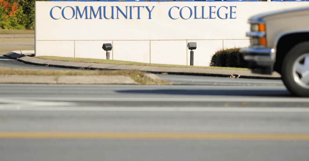 Community college sign