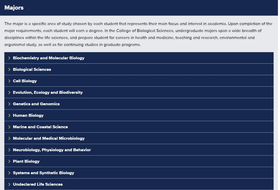 Transfer Requirements for UC Davis Biological Sciences