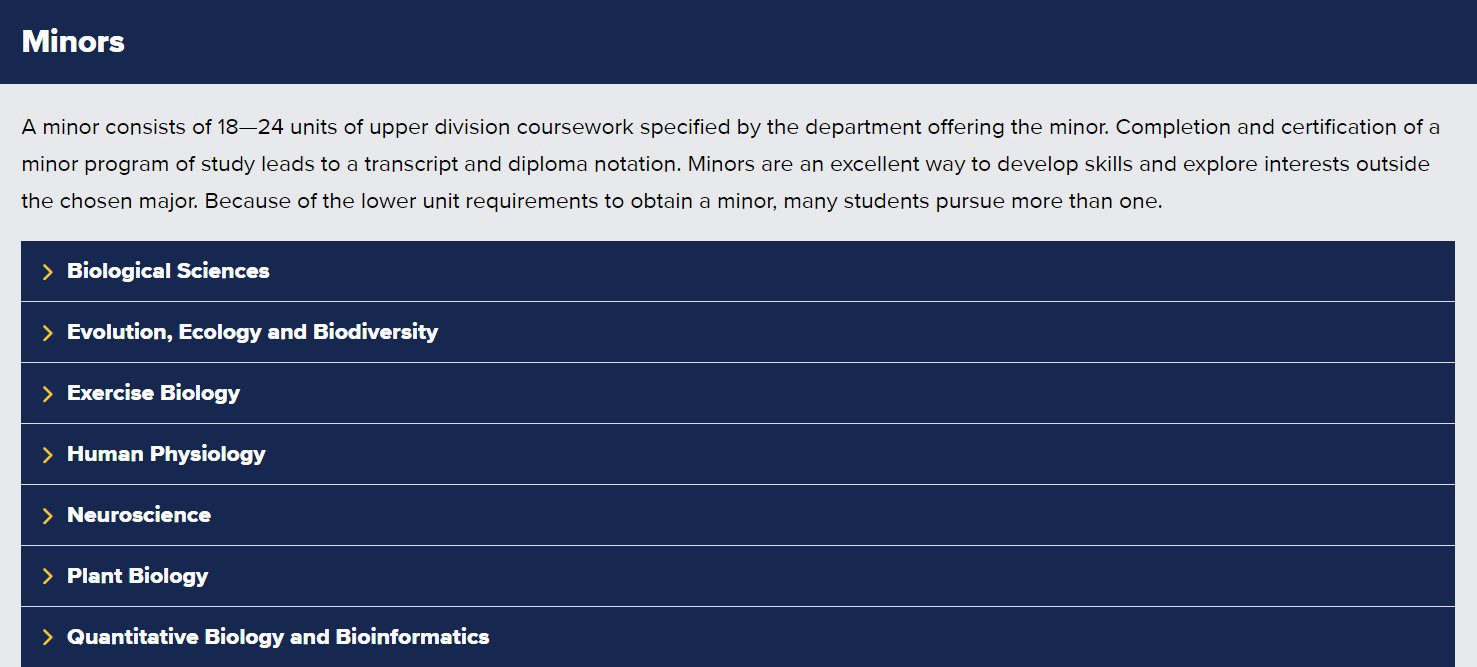 Transfer Requirements for UC Davis Biological Sciences