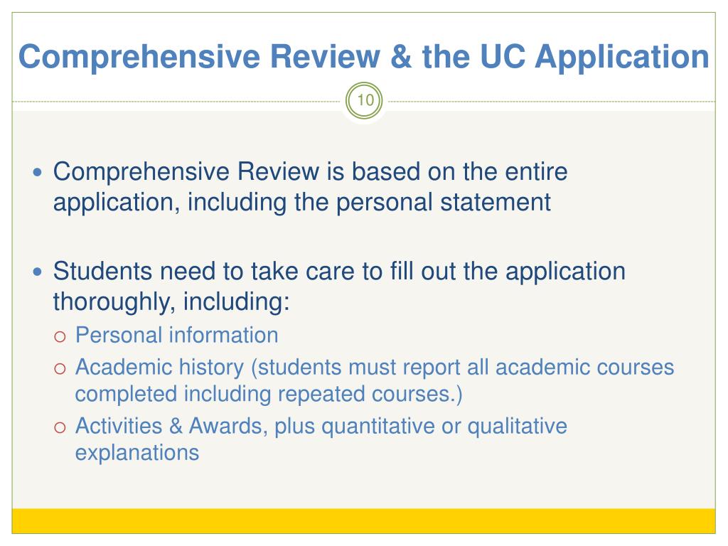 What to Expect from UC Comprehensive Review|