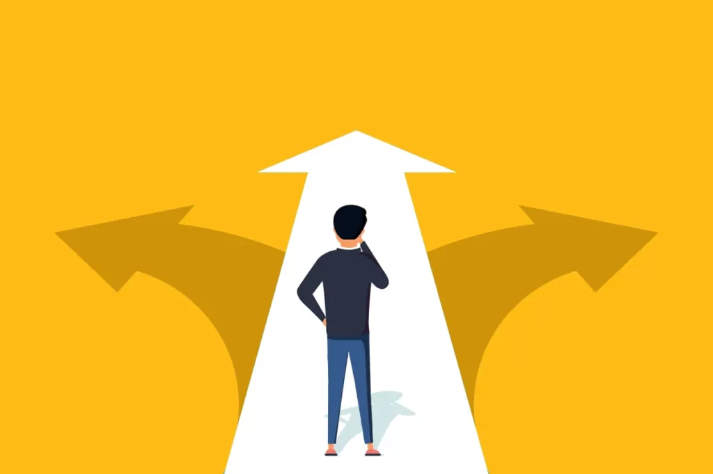The Associate Degree for Transfer: Your Gateway to a Four-Year University 3 Stick figure walking down arrowed white path with orange siding signifying moving in a progressive manner or goal